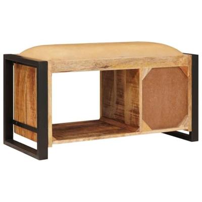 Opslagbank met lade Bruin 80 x 35 x 40 cm Massief mangohout