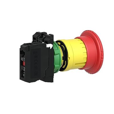 Schneider Electric XB5AS8442 Noodstopknop Metalen frontring, Met NOT-AUS schakelaar, Rond, Terugstelbaar, Vergrendelbaar 120 V/AC 6 A 1x NC IP66, IP67, IP69, Schneider Electric XB5AS8442 Noodstopknop Metalen frontring, Met NOT-AUS schakelaar, Rond, Terugstelbaar, Vergrendelbaar 120 V/AC 6 A 1x NC IP66, IP67, IP69,