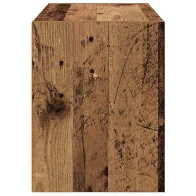 Kast met 2 lades 60x31x40 cm bewerkt hout oud houtkleurig Kast met 2 lades 60x31x40 cm bewerkt hout oud houtkleurig