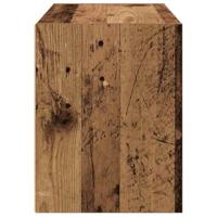 Kast met 2 lades 60x31x40 cm bewerkt hout oud houtkleurig - thumbnail