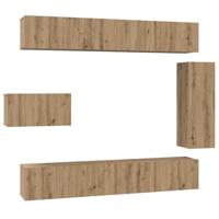 Tv-meubelset 8 pcs artisanaal eikenkleurig 30.5 x 30 x 90 cm - thumbnail