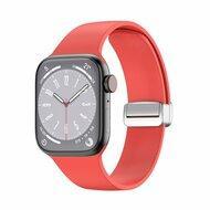 Siliconen bandje - Folding Buckle - Rood - Geschikt voor Apple Watch 44mm / 45mm / 46mm / 49mm - thumbnail