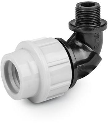 Draadknie 90gr voor PE/tyleen - 40mm x 1-1/2 buitendraad - 16 bar