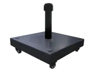 Parasolvoet 4 wielen 60kg graniet zwart - thumbnail