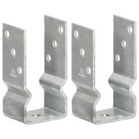 vidaXL Grondankers 2 st 7x6x15 cm gegalvaniseerd staal zilverkleurig - thumbnail