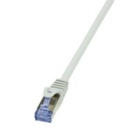 LogiLink CQ4032S RJ45 Netwerkkabel, patchkabel CAT 6A S/FTP 1.00 m Grijs Vergulde steekcontacten, Vlambestendig, Snagless 1 stuk(s) - thumbnail