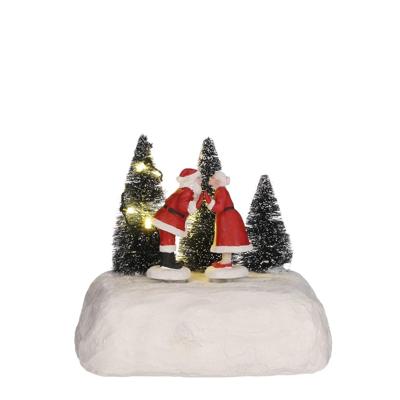 Kissing Santa battery operated - l16xw12,5xh14cm - Luville