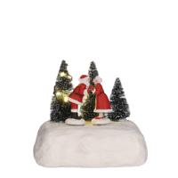 Kissing Santa b/o l16xw12,5xh14 cm kersthuisje Luville - Luville - thumbnail