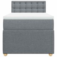 Boxspring met matras stof lichtgrijs 100x200 cm - thumbnail