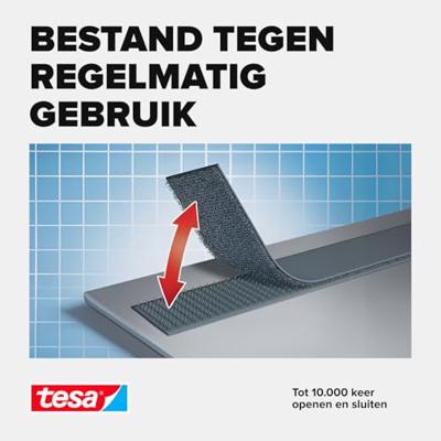 TESA On & Off 55224-03-00 Klittenband Om vast te plakken Haak- en lusdeel (l x b x h) 1000 mm x 20 mm x 1 m Wit 1 stuk(s)