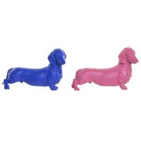Decoratieve figuren Home ESPRIT Blauw Roze Hond 37 X 16,5 X 25 CM (2 Stuks) - thumbnail