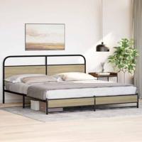 Bedframe zonder matras metaal sonoma eikenkleurig 180x200 cm - thumbnail