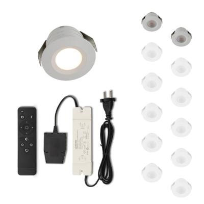 Set LED-inbouwspot met afstandsbediening Valdeno wit 3W dimbaar IP44 1-12 stuks