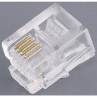 BKL Electronic 142140 Modulaire stekker Stekker, recht Aantal polen: 4P4C Transparant 1 stuk(s) - thumbnail
