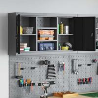 Gereedschapskast met plank Zwart en grijs 100 x 20 x 55 cm - thumbnail