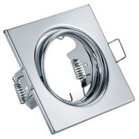 Spot Armatuur GU10 - Trion - GU10 Inbouwspot - Vierkant - Chroom - Aluminium - Kantelbaar 80mm - thumbnail