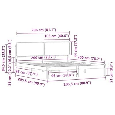 Bedframe met Gevoerd Hoofdgedeelte Taupe 200 x 200 cm