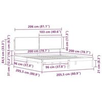 Bedframe met Gevoerd Hoofdgedeelte Lichtgrijs 200 x 200 cm - thumbnail