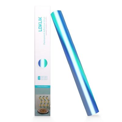 LOKLiK • permanent zelfklevend vinyl holografisch aqua blauw 30,5x90cm