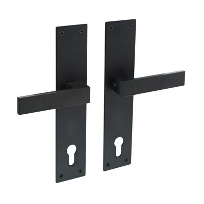 Deurkruk Amsterdam met schild 250x55x2mm profielcilindergat 110mm zwart