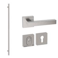 Hardbrass Voordeurset vierkant 3-delig met XL-greep 1900mm SKG3 met kerntrekbeveiliging - RVS - thumbnail