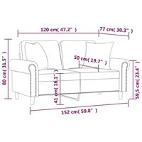 Tweezitsbank met sierkussens 120 cm fluweel blauw - thumbnail