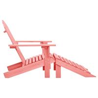Tuinstoel Adirondack met voetenbank massief vurenhout roze - thumbnail