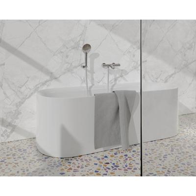 Fortifura Calvi Thermostatische badkraan met ronde handdouche, handdouchehouder en gladde doucheslang chroom SW496814/SW720564/SW720223/SW706209 Fortifura Calvi Thermostatische badkraan met ronde handdouche, handdouchehouder en gladde doucheslang chroom SW496814/SW720564/SW720223/SW706209