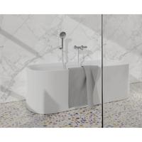 Fortifura Calvi Thermostatische badkraan met ronde handdouche, handdouchehouder en gladde doucheslang chroom SW496814/SW720564/SW720223/SW706209 - thumbnail