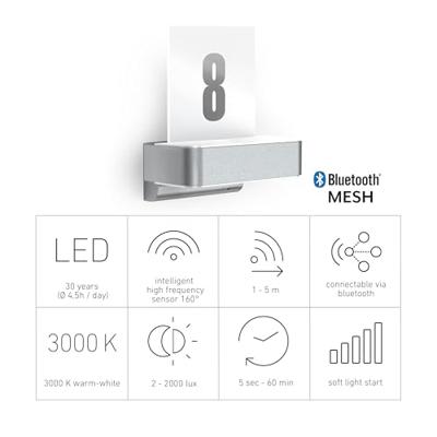 Steinel LED AUSSENLEUCHTE L 820 SC SI 087579 LED-buitenlamp met bewegingsmelder (wand), LED-huisnummerlamp met bewegingsmelder Zonder 9.8 W LED Zilver - thumbnail