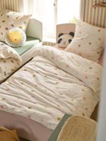 Bedovertrekset + kussensloop essentials voor kinderen ZWALUWEN, met gerecycled katoen wit, bedrukt - thumbnail