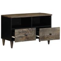 Tv-meubel 70x33,5x46 cm massief mangohout lichtgrijs - thumbnail