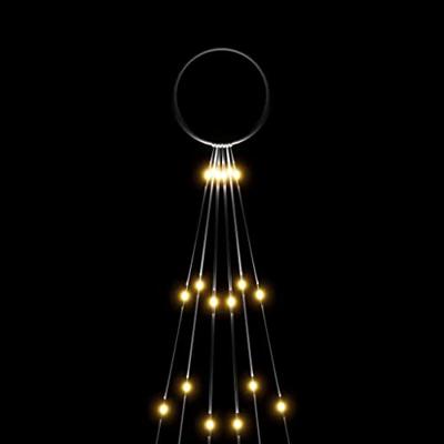 Vlaggenmast kerstboom 108 LED's warmwit 180 cm