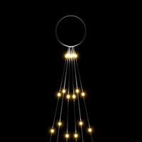 Vlaggenmast kerstboom 108 LED's warmwit 180 cm - thumbnail