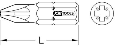 KS Tools 918.3206 9183206 Kruis-bit PZ 1 Vernikkeld C 6.3 5 stuk(s)