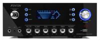 Fenton AV120FM HiFi-stereo-versterker, vermogen: 2 x 60 Watt RMS (8 Ohm), impedantie: 4/8 Ohm, Bluetooth, USB, FM-radio, digitaal, echo/bass/Treble, zwart - thumbnail