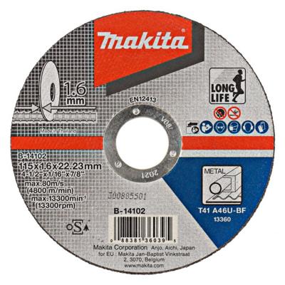 Makita Accessoires Doorslijpschijf 115x1,6mm met - B-14102 - 10 stuks - B-14102