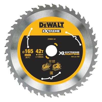 DeWALT Cirkelzaagblad voor Hout | Extreme Runtime | Ø 165mm Asgat 30mm 42T - DT99561-QZ