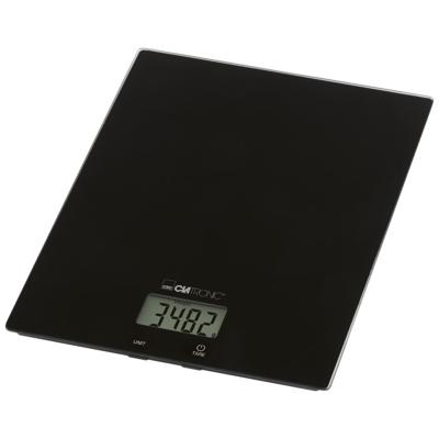 Clatronic KW 3820 Glas schwarz Keukenweegschaal Digitaal Digitaal Weegbereik (max.)=5000 g Zwart 210 x 180 x 20