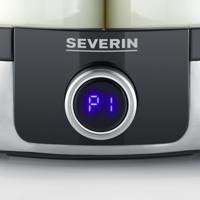 Severin JG3521 Yoghurtmaker 7 Serveerglazen Geborsteld RVS/Zwart - thumbnail