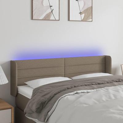 Hoofdbord LED 147x16x78/88 cm stof taupe