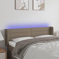 Hoofdbord LED 147x16x78/88 cm stof taupe - thumbnail