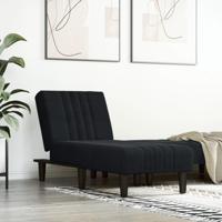 Chaise longue fluweel zwart - thumbnail