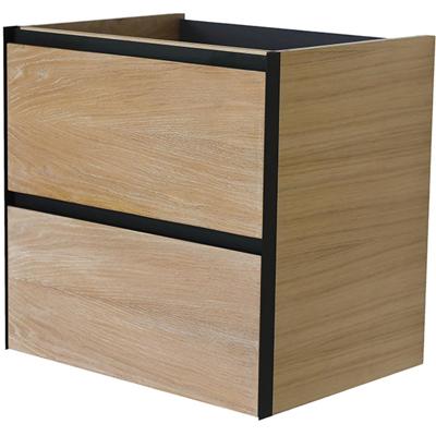 Wiesbaden Lotus Badkamer Onderkast 60x45 cm - Naturel Eik & Mat Zwart