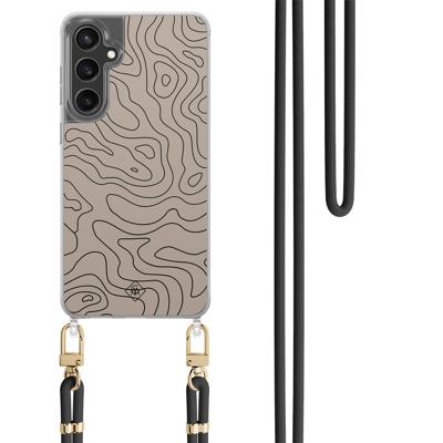 Samsung Galaxy S23 FE hoesje met zwart koord - Abstract lines