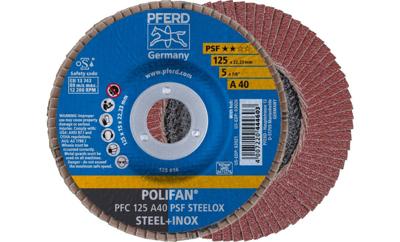 PFERD TOOLS 67744125 PFC 125 A 40 PSF STEELOX Lamellenschijf Diameter 125 mm Boordiameter 22.23 mm RVS, Staal 10 stuk(s)