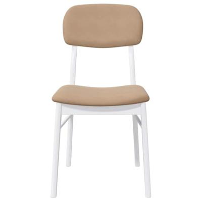 Eetkamerstoelen met kussens 2 st massief hout rubber wit Eetkamerstoelen met kussens 2 st massief hout rubber wit