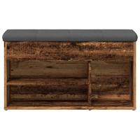 Schoenenbank 82x32x45,5 cm bewerkt hout oud houtkleurig - thumbnail