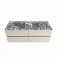 MONDIAZ VICA-DLUX 130cm badmeubel onderkast Linen 4 lades. Inbouw wastafel CLOUD dubbel zonder kraangat, kleur Lava. - thumbnail