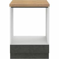 Onderkast voor inbouwoven met werkblad - Mat grijs - L 60 x D 51,6 x H 85 cm - LASSEN - thumbnail